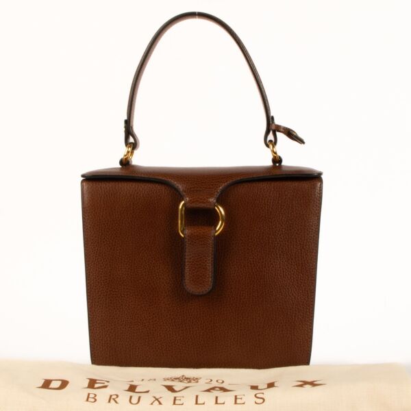 Delvaux Brown Leather Vintage Top Handle Bag