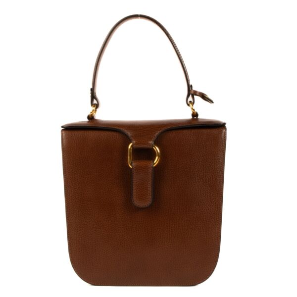 Shop 100% authentic second-hand Delvaux Brown Leather Vintage Top Handle Bag on Labellov.com