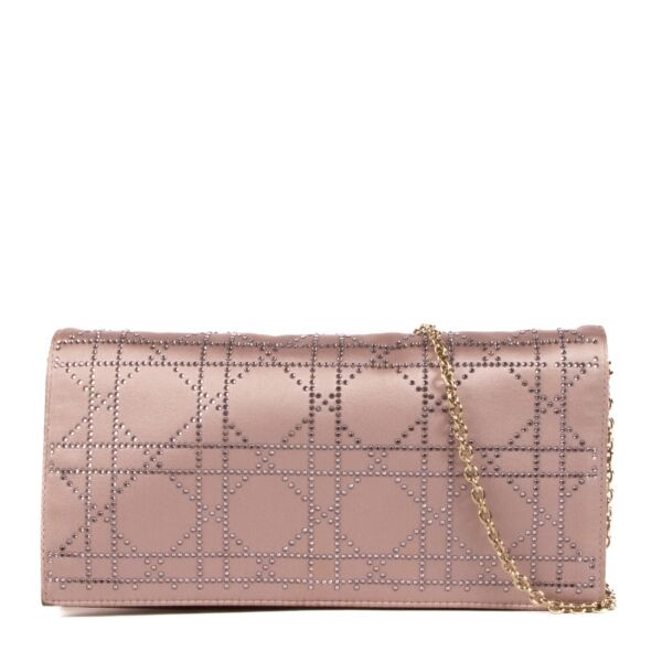 Shop 100% authentic second-hand Christian Dior Pink Cannage Satin Crystal Shoulder Bag on Labellov.com