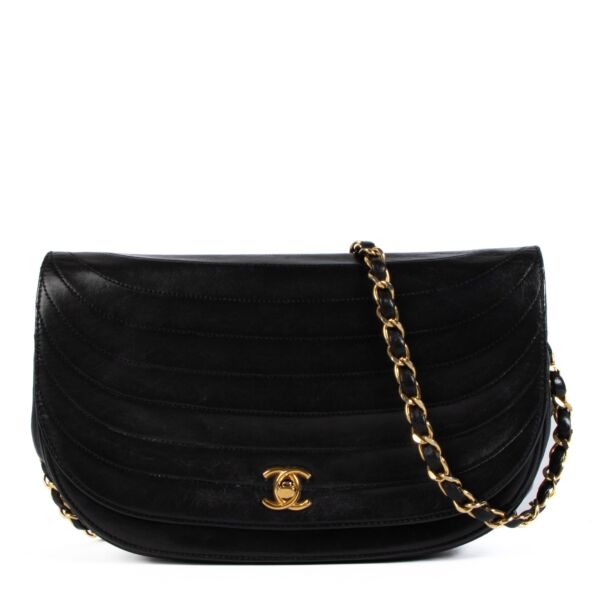 Shop 100% authentic secondhand Chanel Black Leather Half Moon Flap Bagon Labellov.com