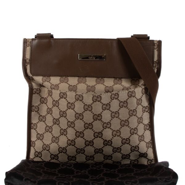 Gucci Brown GG Canvas Messenger Crossbody Bag