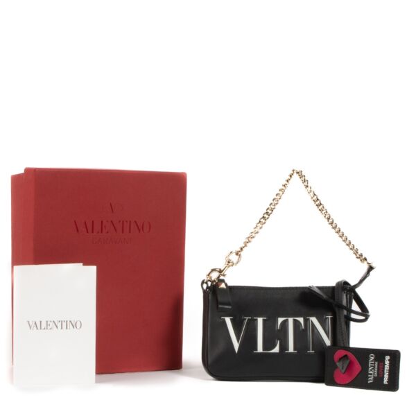Valentino Garavani Loves Printemps Black VLTN Wallet On Chain