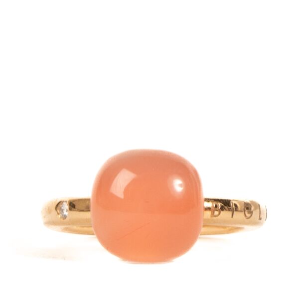 Buy real authentic Bigli Mini Sweety Rose Gold Deep Coral Ring safe online at labellov.com 