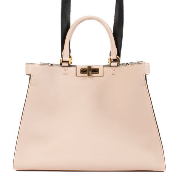 Fendi Pink Leather Peekaboo X-Tote Small Shoulder Bag