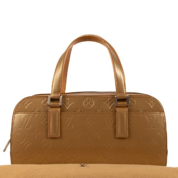 Louis Vuitton Gold Vernis Mat Shelton Top Handle Bag