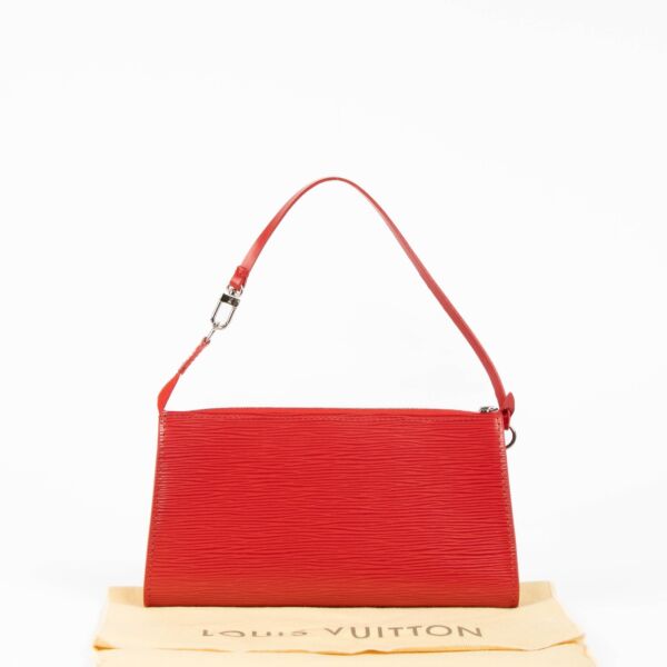 Louis Vuitton Red Epi Pochette Accessoire Clutch
