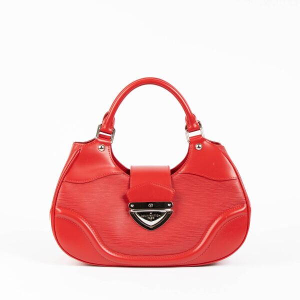 Authentic pre-loved Louis Vuitton Red Epi Montaine Top Handle Bag on Labellov.com