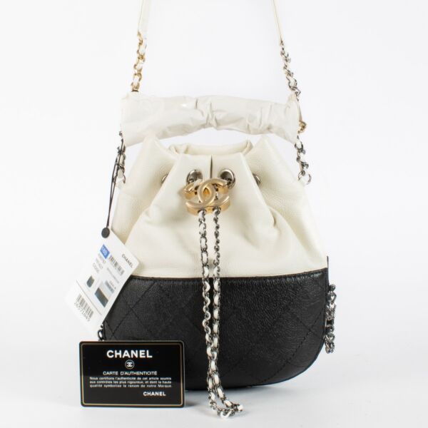 Chanel 18B White Gabrielle Small Bucket Bag
