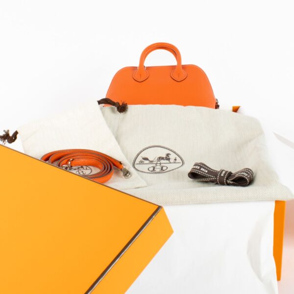 Hermès Bolide 1923 Mini Orange Poppy Chevre Mysore PHW