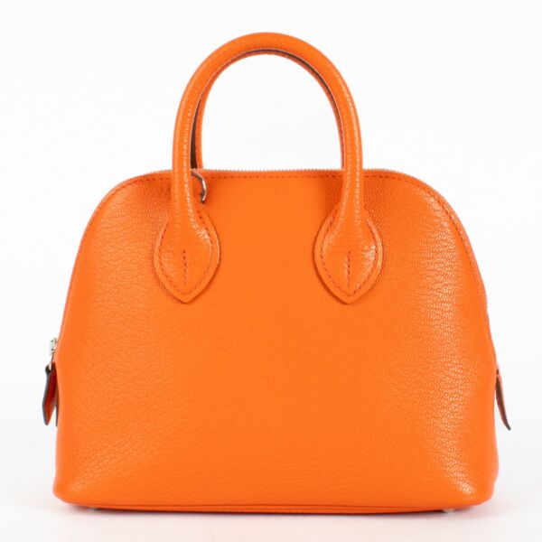 Hermès Bolide 1923 Mini Orange Poppy Chevre Mysore PHW