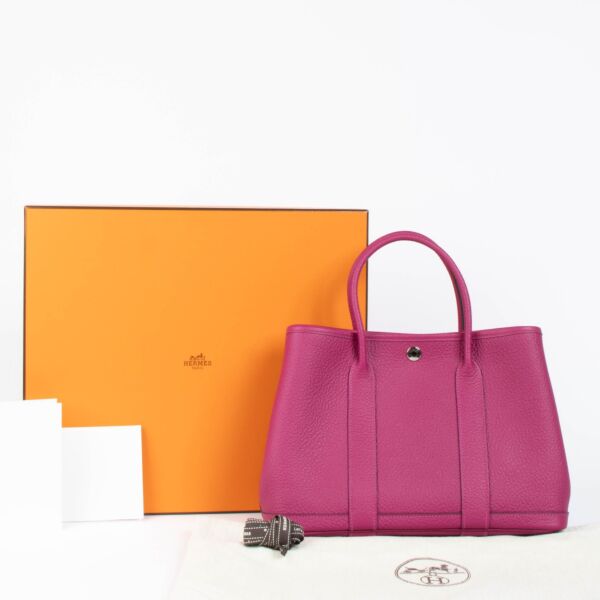 Hermès Garden Party 30 Rouge Pourpre Negonda PHW Bag