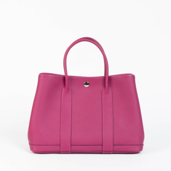 Shop this 100% authentic Hermès Garden Party 30 Rouge Pourpre Negonda PHW Bag at Labellov.com