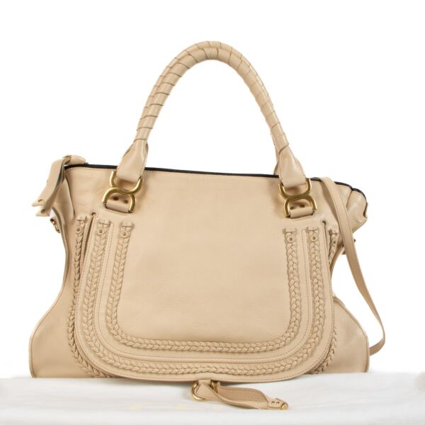 Chloé Beige Marcie Large Double Carry Bag 