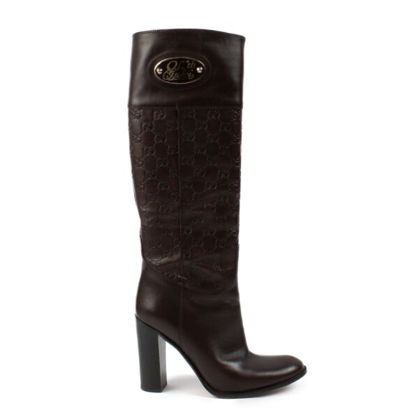 Gucci 85th Anniversary Brown Guccissima High Boots