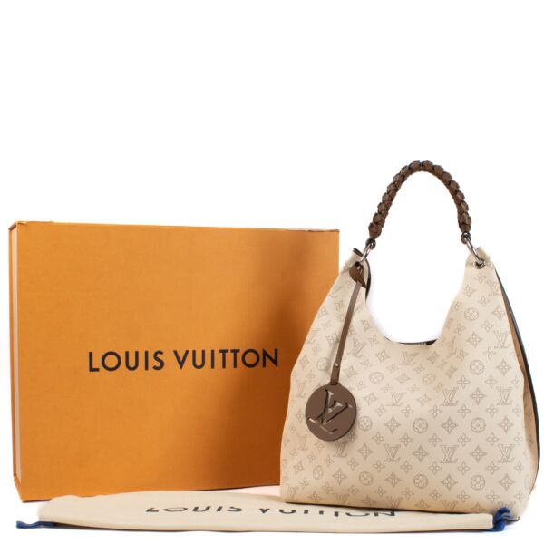 Louis Vuitton Creme Mahina Carmel Hobo Bag