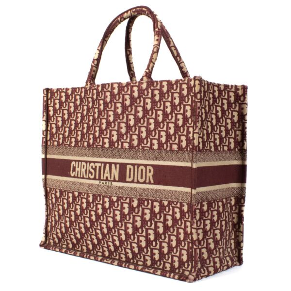 Christian Dior Burgundy Oblique Large Book Tote
