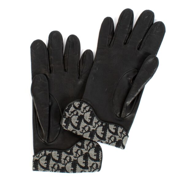 Christian Dior Black Leather Saddle Gloves