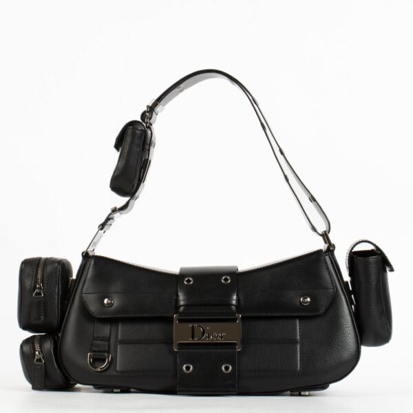 Authentic pre-loved Christian Dior Black Leather Street Chic Colombus Bag on Labellov.com