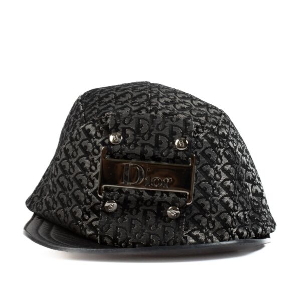 Christian Dior by John Galliano 2002 Metallic Black Monogram Trotter Cap