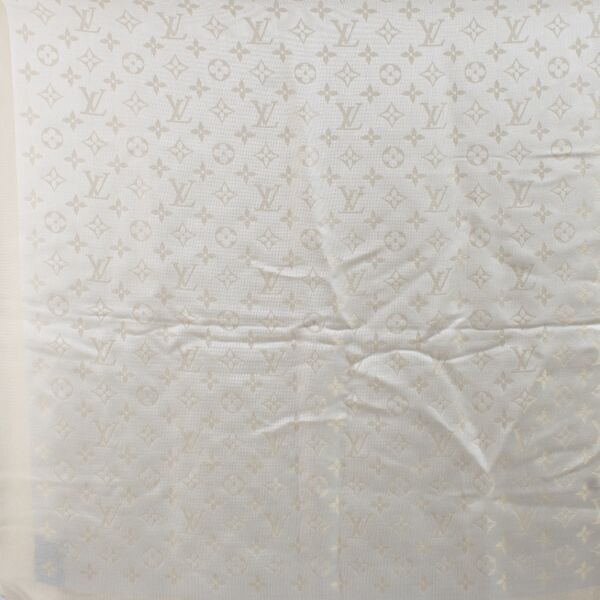 Louis Vuitton White Classic Monogram Shawl