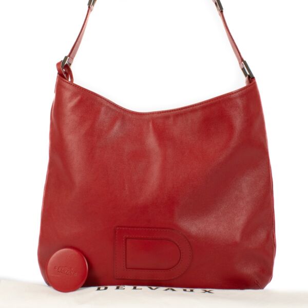 Delvaux Red Destrier Souple Lousie PM Shoulder Bag