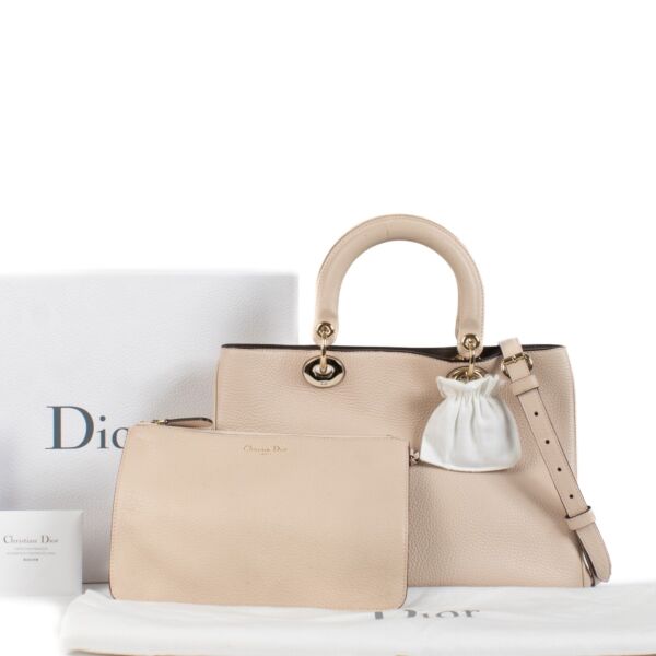 Christian Dior Pink Grained Leather Medium Diorissimo Bag