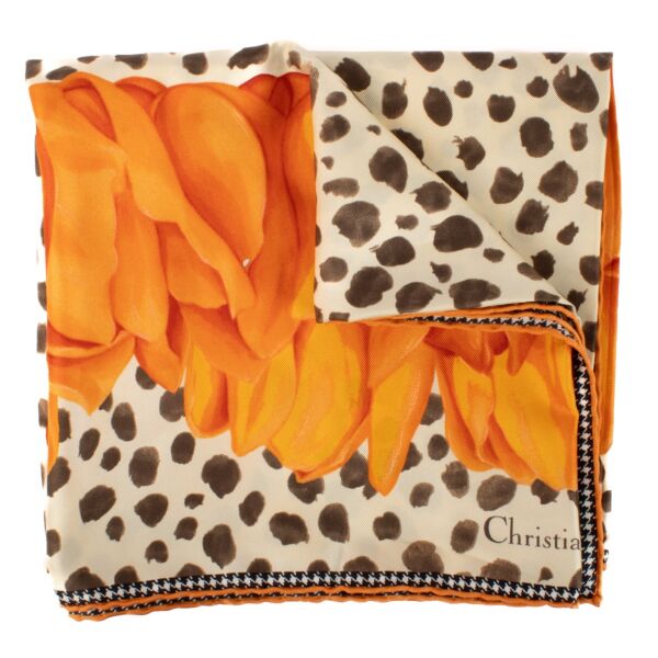 Christian Dior Multicolor Leopard Print Silk Scarf
