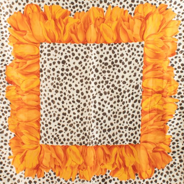 Christian Dior Multicolor Leopard Print Silk Scarf