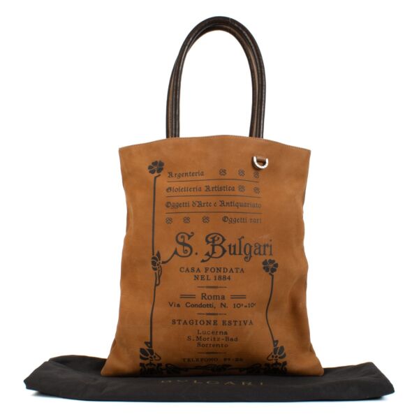 Bulgari Brown Nubuck Leather Elettra-Collezione 1910 Tote Bag