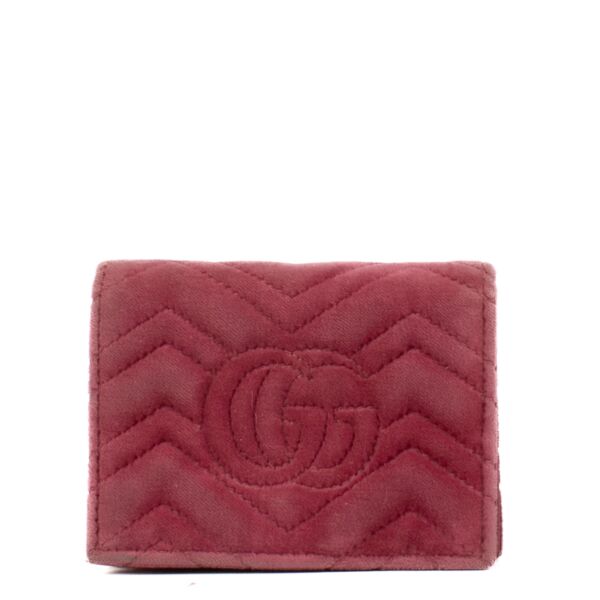 Gucci Marmont Pink Velvet Love Wallet