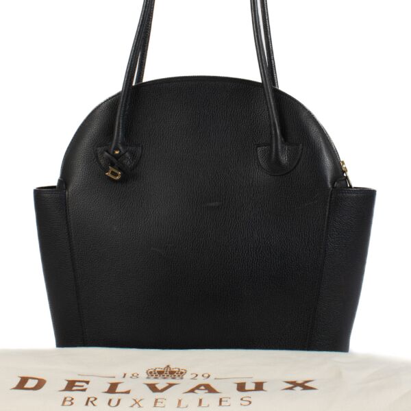 Delvaux Blue Leather Mousson Top Handle Bag