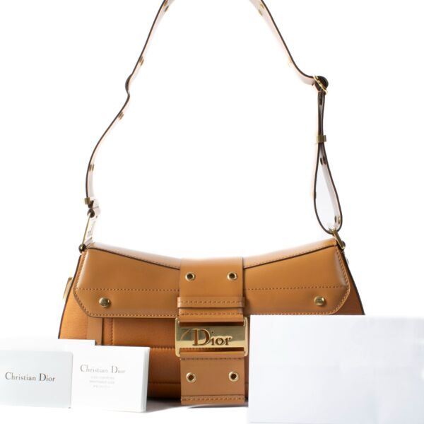 Christian Dior Camel Leather Street Chic Columbus Avenue Bag