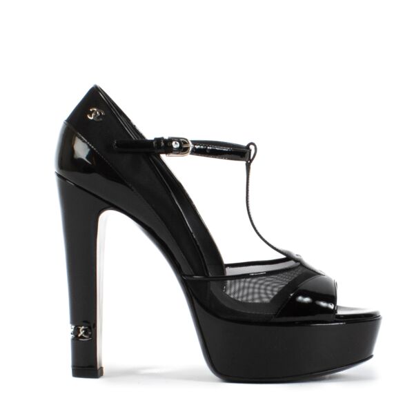 shop 100% authentic second hand Chanel Black Patent Heels - Size 39 on Labellov.com