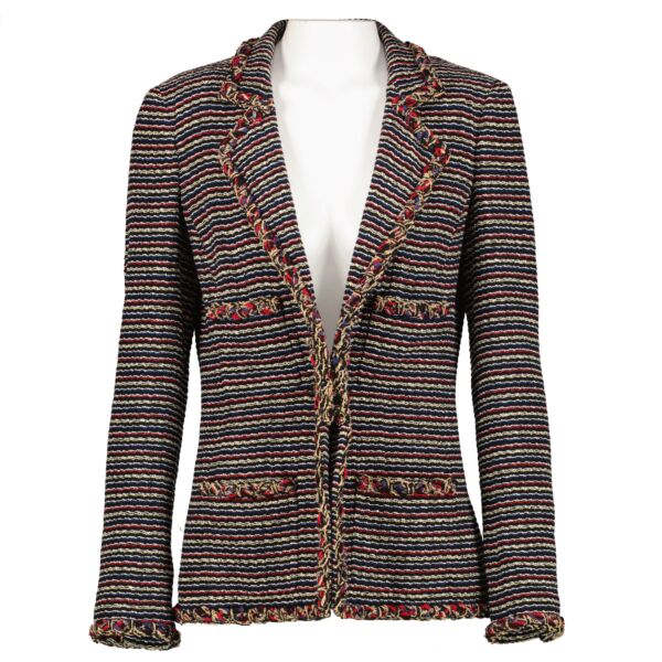 Chanel Multicolor Tweed Jacket - Size 38