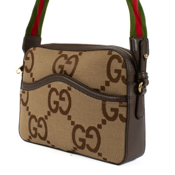 Gucci Monogram GG Jumbo Messenger Crossbody Bag