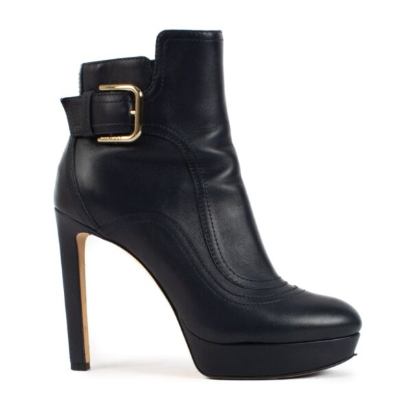 shop 100% authentic second hand Jimmy Choo Blue Leather Boots - Size 38 1/2 on Labellov.com