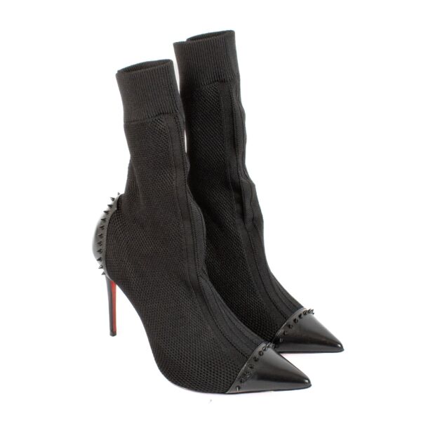 Christian Louboutin Black Dovi Dova 100 Sock Boots - Size 39