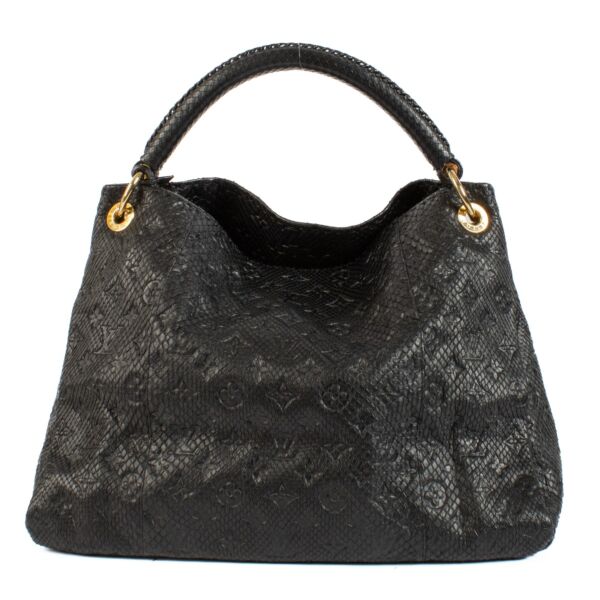 Shop safe online at Labellov in Antwerp, Brussels and Knokke this 100% authentic second hand Louis Vuitton Black Monogram Python Artsy MM Bag