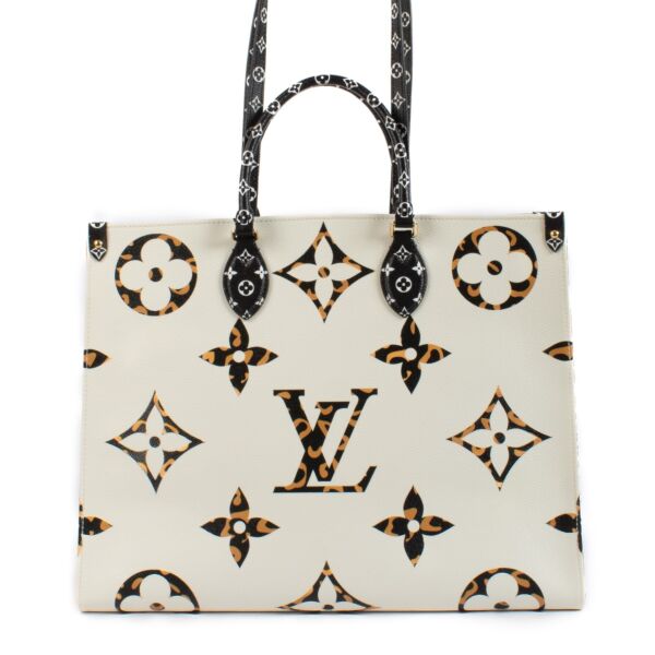 Shop safe online at Labellov in Antwerp, Brussels and Knokke this 100% authentic second hand Louis Vuitton Limited Edition Jungle OnTheGo GM Tote Bag 