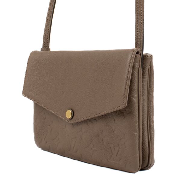 Louis Vuitton Taupe Monogram Empreinte Twice Bag
