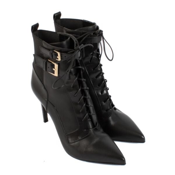 Sergio Rossi Black Leather Buckle Boots - Size 38