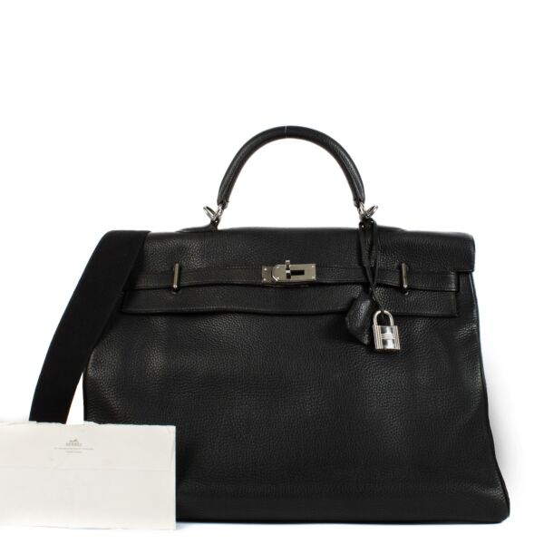 Hermès Kelly 50 Voyage Black Taurillon Clemence PHW