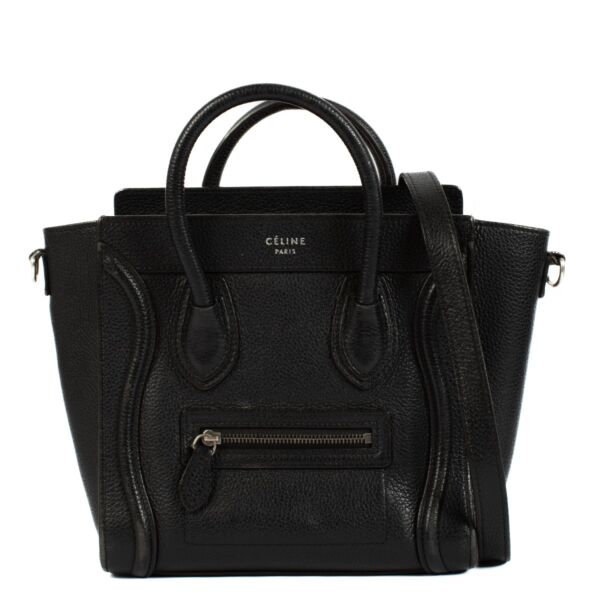 Celine Leather Black Nano Luggage Bag