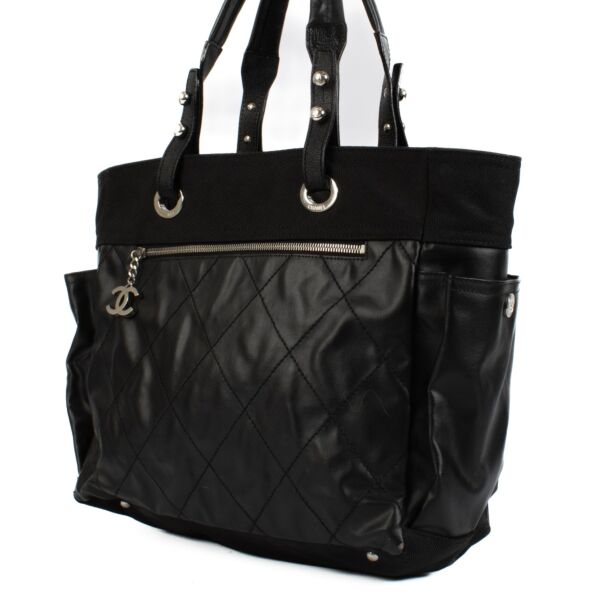 Chanel Black Paris Biarritz Top Handle Bag