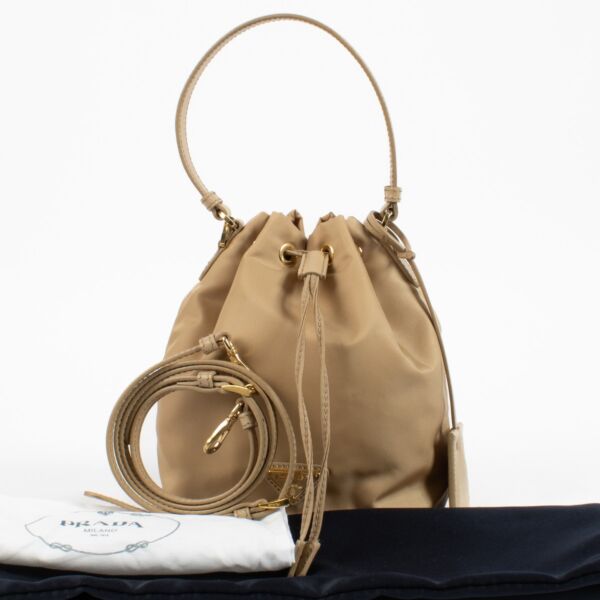 Prada Desert Beige Nylon Re-Edtion 1978 Bucket Bag