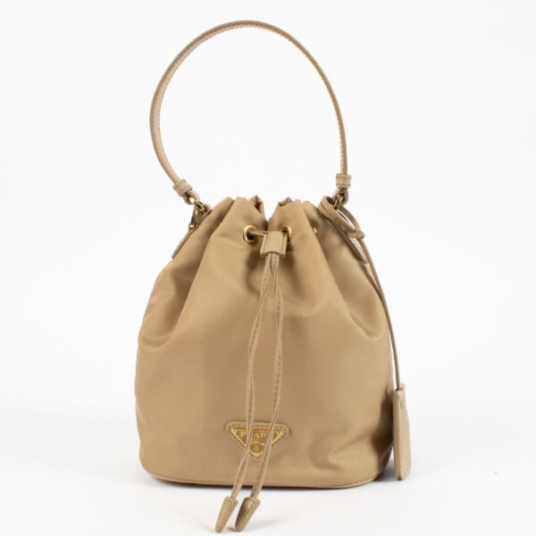 Prada Desert Beige Nylon Re-Edtion 1978 Bucket Bag