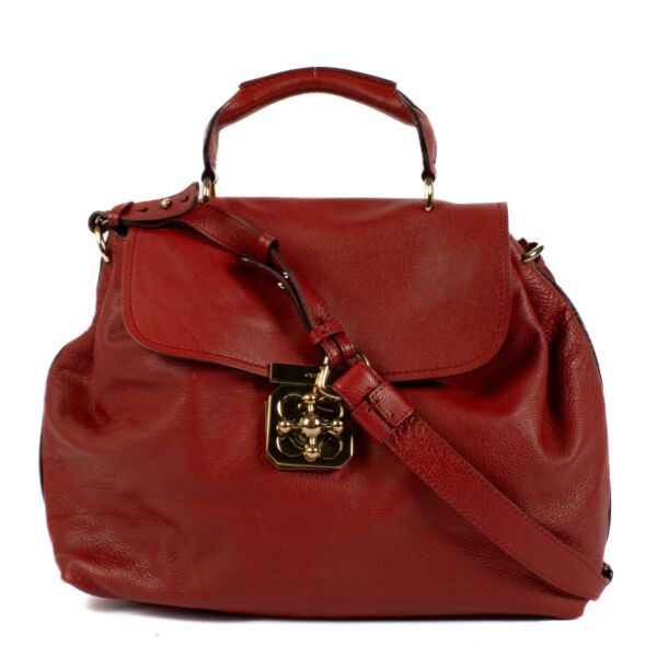 Chloé Red Leather Elsie Satchel Bag