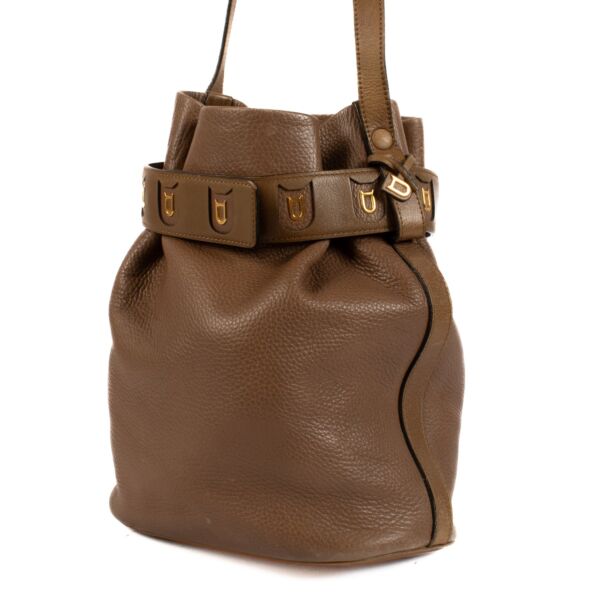 Delvaux Brown Calicot Bucket Bag