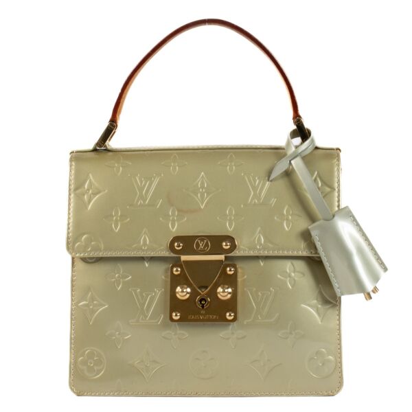 Shop 100% authentic Louis Vuitton Yellow Vernis Spring Street Top Handle Bag at Labellov.com.