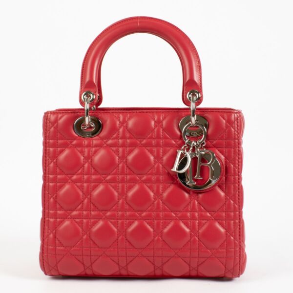 shop 100% authentic second hand Christian Dior Pink Medium Lady Dior Bag on Labellov.com